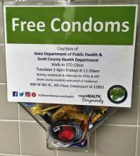 Condom Dispenser with Free Condoms