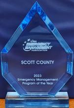 Picture of trophy for Scott County's, 2023 Emergency Management .