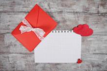 This is a blank greeting card and envelope.