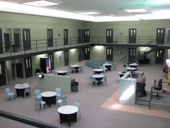 A housing unit at the Scott County Jail.