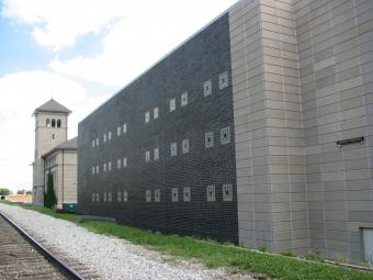 The Scott County Jail north side as seen from 5th street and the railroad tracks.