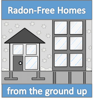 Text: Radon-Free Homes from the ground up.