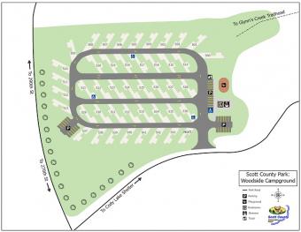 Graphical map of woodside campground.