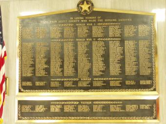 The Gold Star Memorial at Scott County.