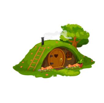 image of a hobbit house under ground