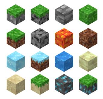 image of different blocks from the game minecraft