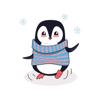 penguin with sweater