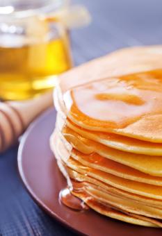 stack of pancakes with syrup