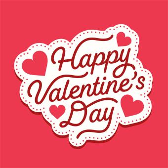 text that says happy valentine's day with hearts around it