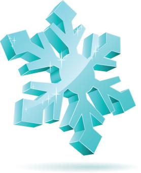 3d snowflake blue