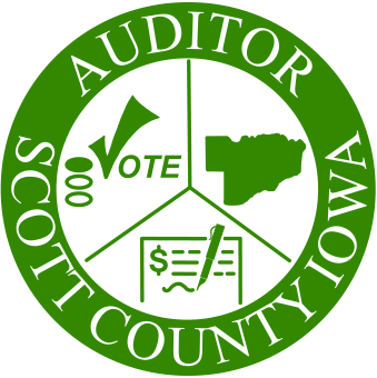 Auditor Scott County IA Logo, green circle