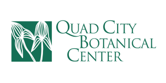 quad city botanical center logo green and white
