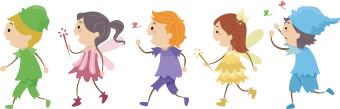 illustration of kids in fairy costumes