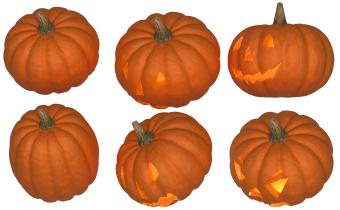 6 mini halloween pumpkins