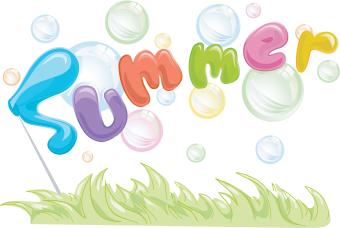 the word summer formed by using bubbles
