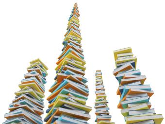 books stacked illustration