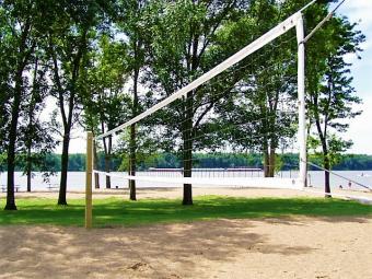 Sand volleyball court at Buffalo Beach.