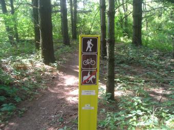 A bike trail marker.