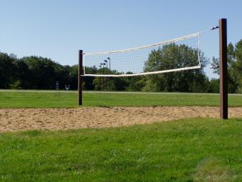 Sand volleyball court located near the shelter.