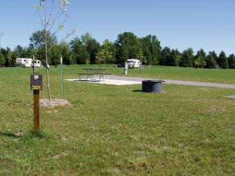 A paved site at Bald Eagle Campground.