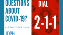 infographic stating "questions about covid-19? dial 2-1-1