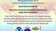 flyer with event information for climate change presentation at wapsi center