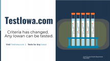 TestIowa.com.  Criteria has changed.  Any Iowan can get tested. 